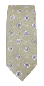 Floral Medallion Silk Tie - Sage Green