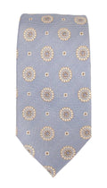 Floral Medallion Silk Tie - Sky Blue