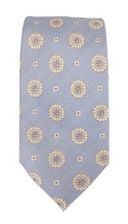 Floral Medallion Silk Tie - Sky Blue
