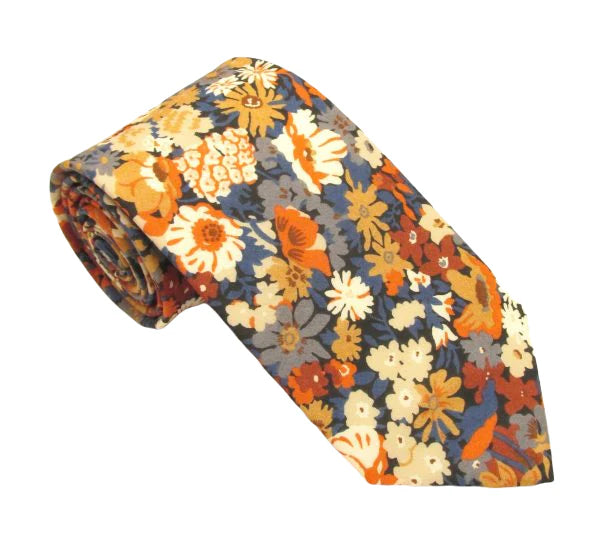 Liberty Fabric Cotton Tie - Thorpe Orange by Van Buck