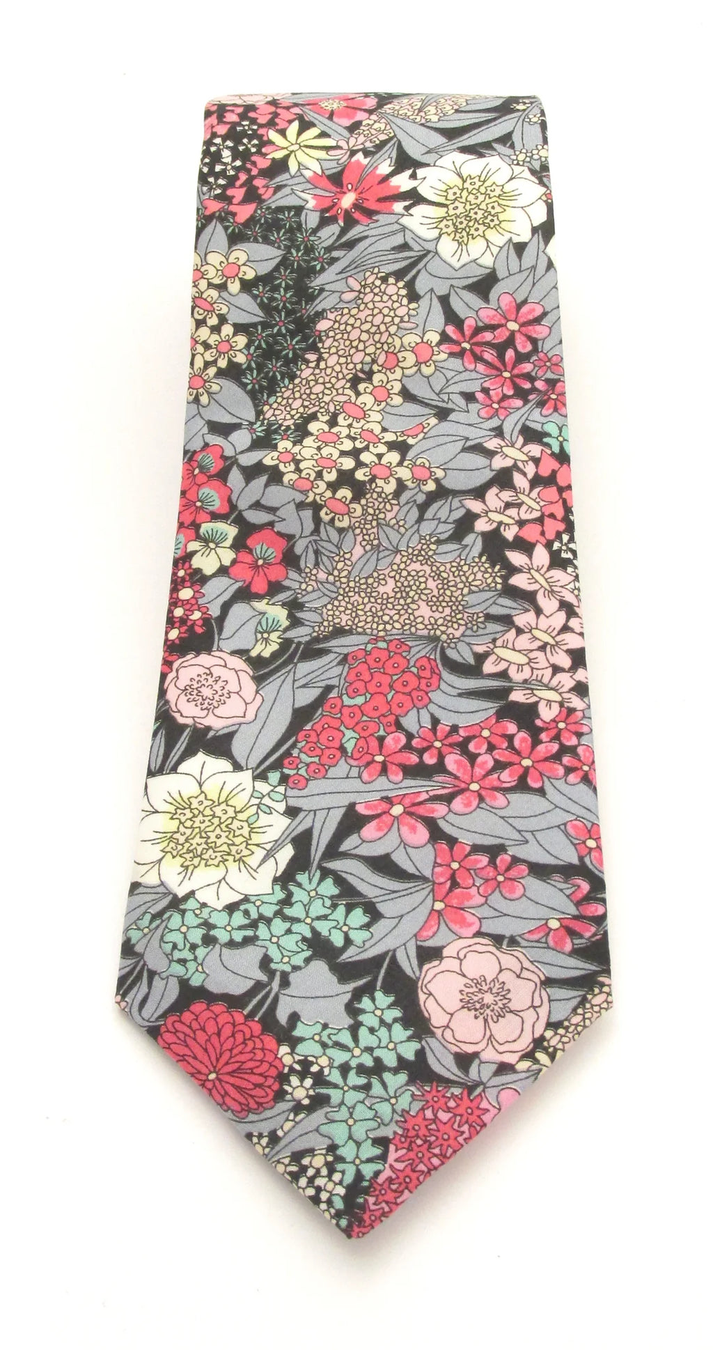 Liberty Fabric Cotton Tie - Ciara Grey by Van Buck