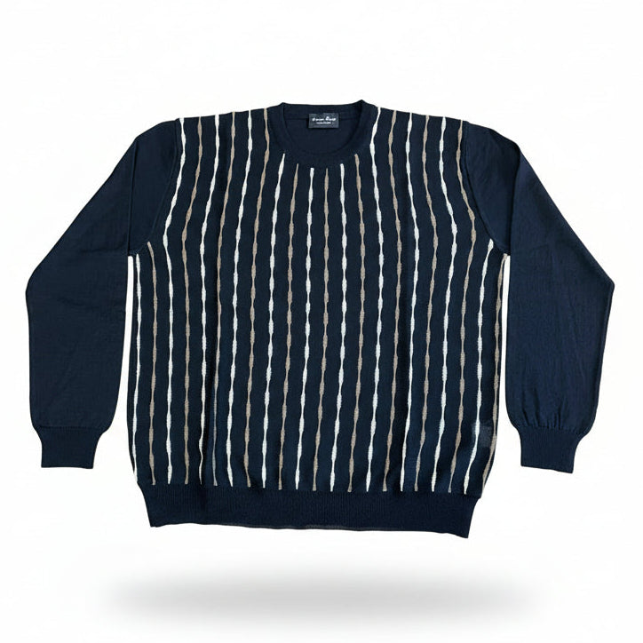 Franco Ponti Stripe Detail Crew Neck Jumper
