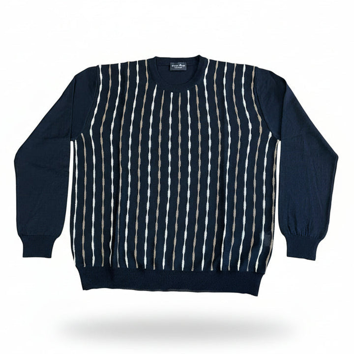 Franco Ponti Stripe Detail Crew Neck Jumper
