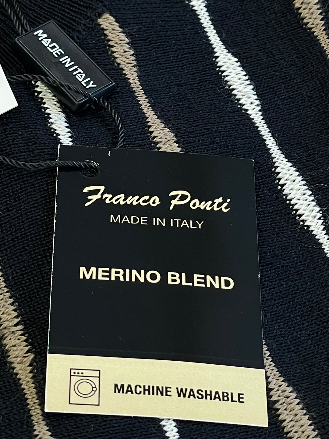 Franco Ponti Stripe Detail Crew Neck Jumper