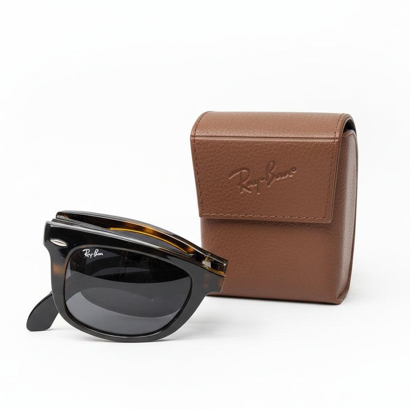Ray-Ban Folding Wayfarer - Havana w/ Blue Lense