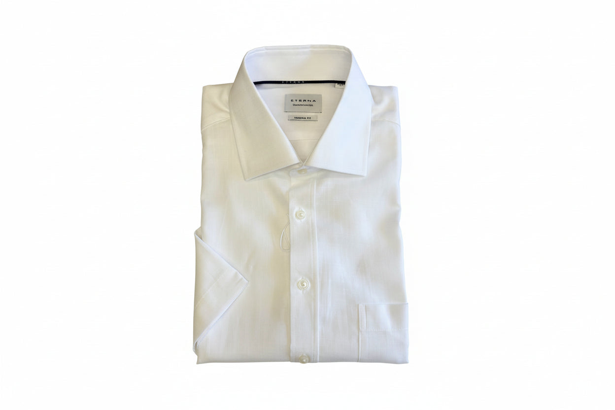 Eterna Short Sleeve White Shirt