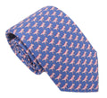 Italian Printed Silk Blue & Pink T-Rex Tie
