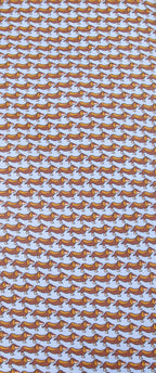 Italian Printed Silk Blue & Brown Dachshund Dog Tie