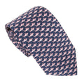 Italian Printed Silk Navy & Pink Shark Tie