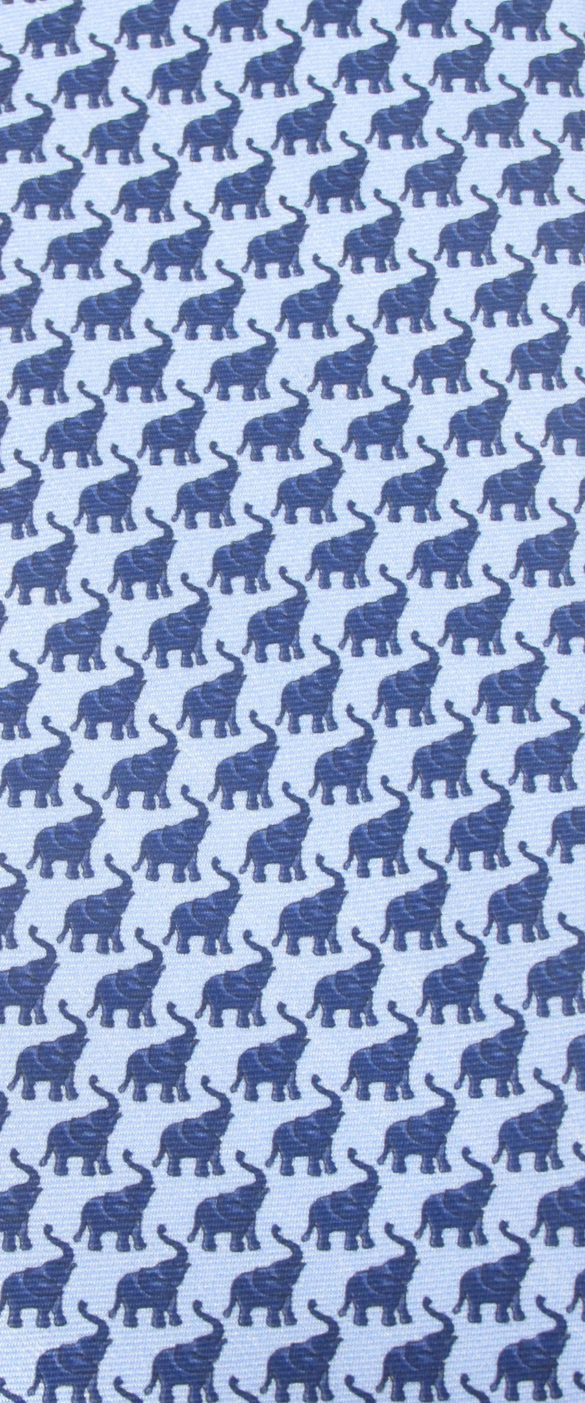 Italian Printed Silk Blue &amp; Navy Elephant Tie