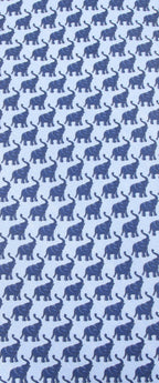 Italian Printed Silk Blue & Navy Elephant Tie