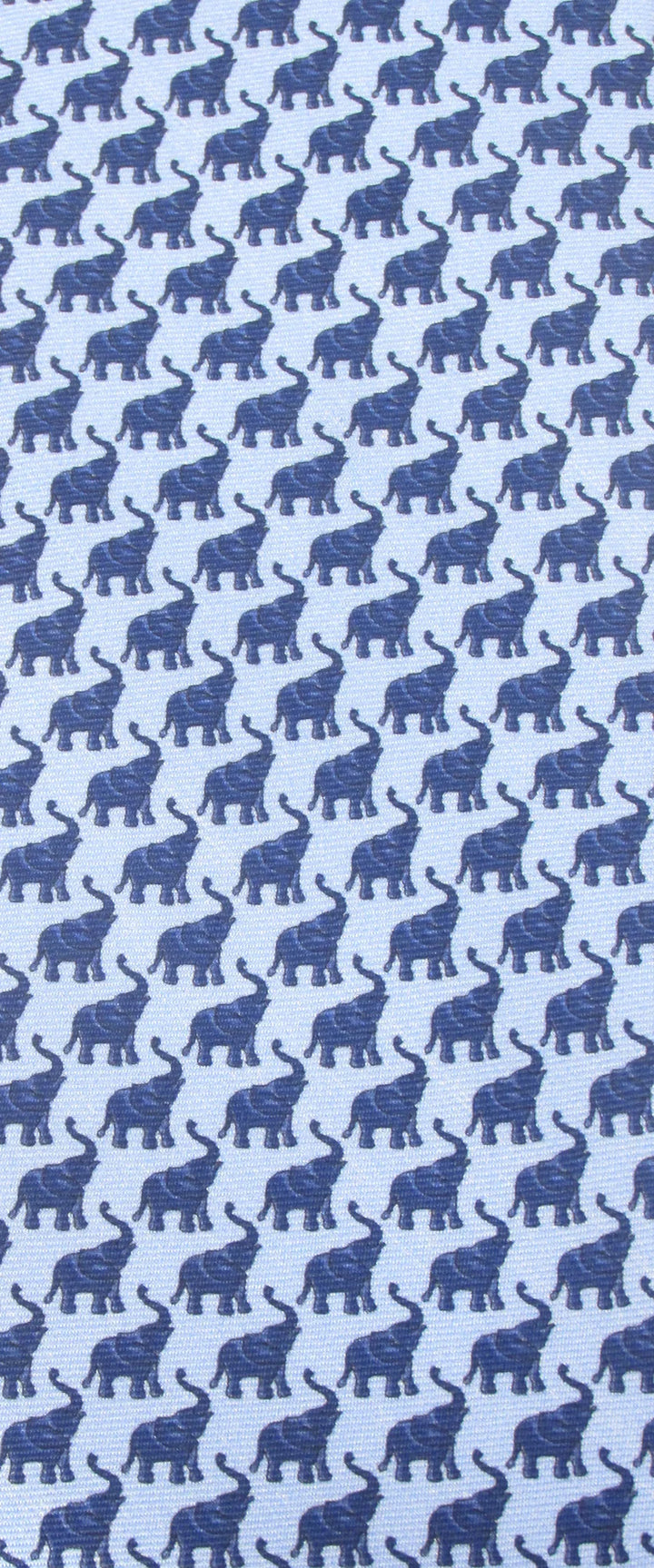 Italian Printed Silk Blue &amp; Navy Elephant Tie