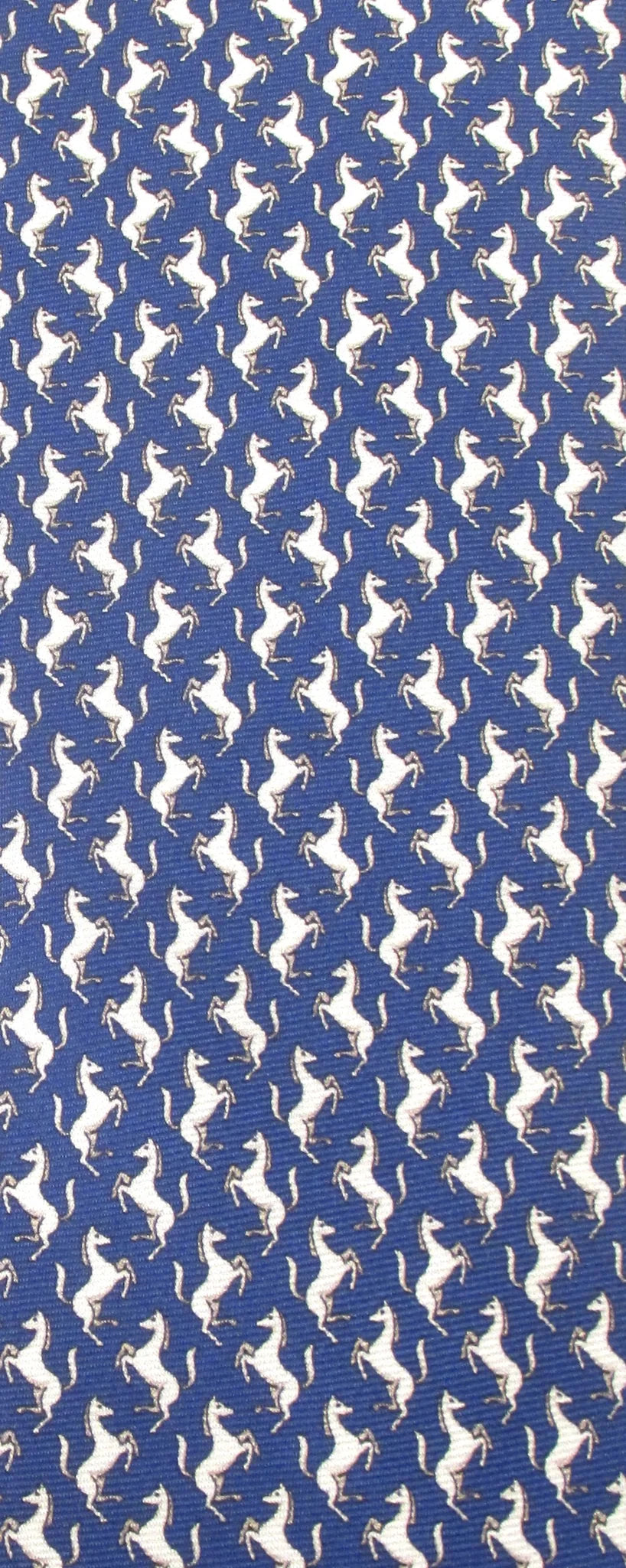 Italian Printed Silk Navy Horse Tie