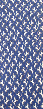 Italian Printed Silk Navy Horse Tie