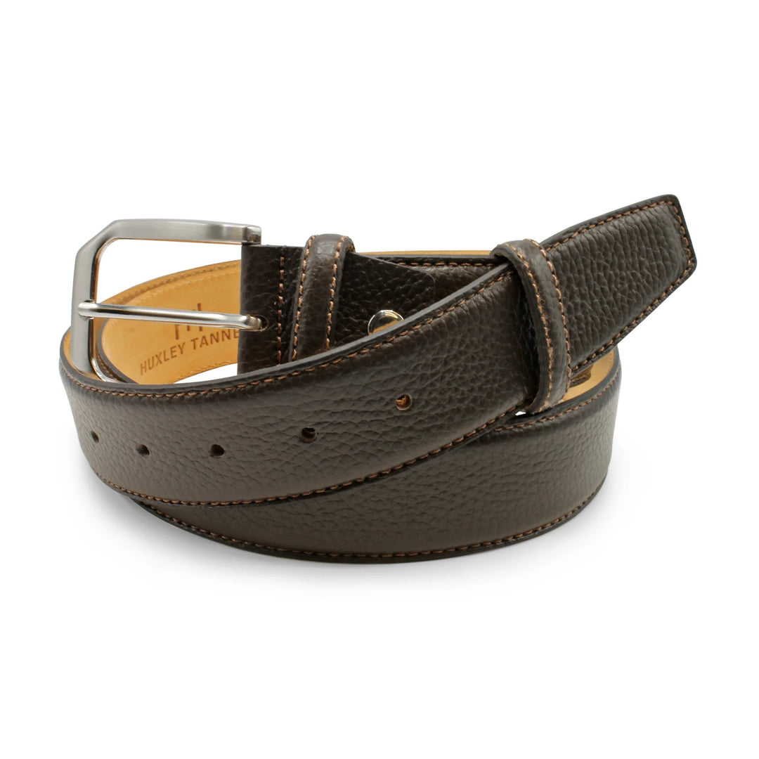 Huxley Tanner "Johnson" Cervo Texture Mottled Leather Belt