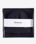 Barbour Carlton Fleck Beanie & Scarf Gift Set - Navy