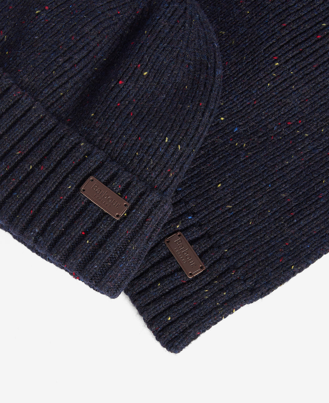 Barbour Carlton Fleck Beanie &amp; Scarf Gift Set - Navy