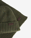 Barbour Carlton Fleck Beanie & Scarf Gift Set - Olive