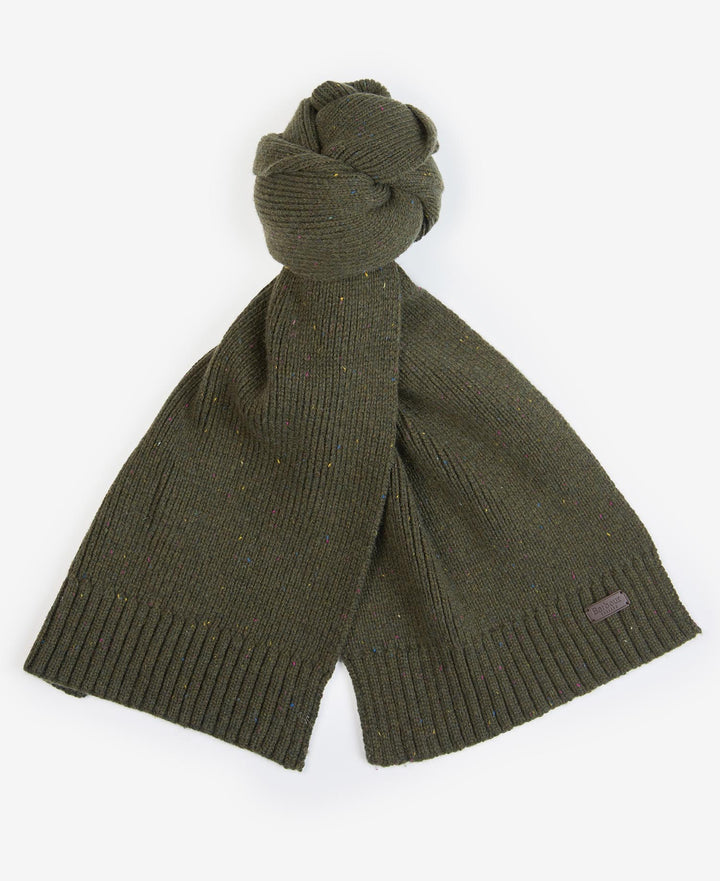 Barbour Carlton Fleck Beanie &amp; Scarf Gift Set - Olive