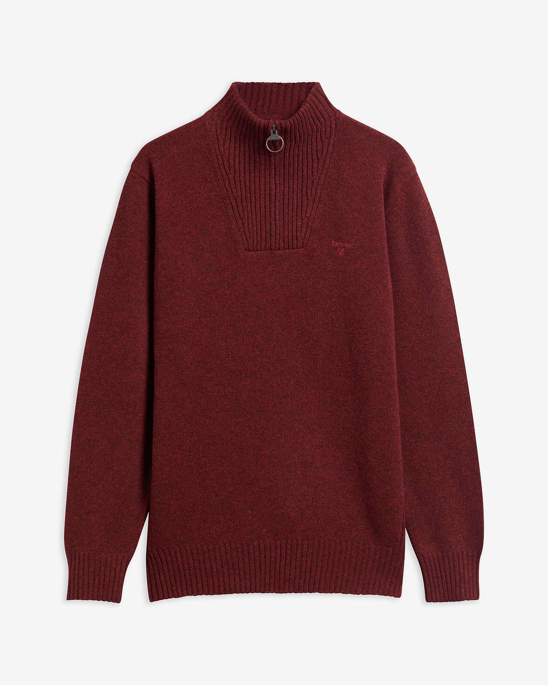 Barbour Essential Lambswool Half Zip Knitted Jumper - Russet