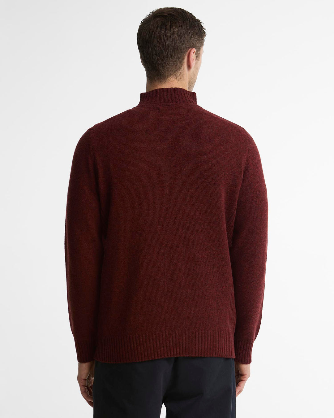 Barbour Essential Lambswool Half Zip Knitted Jumper - Russet