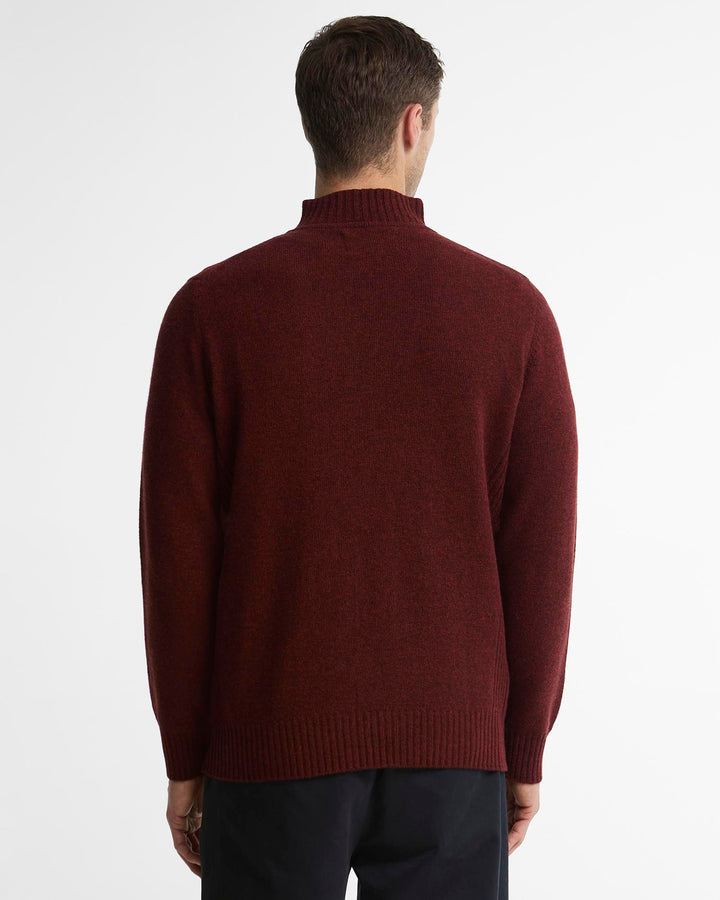 Barbour Essential Lambswool Half Zip Knitted Jumper - Russet