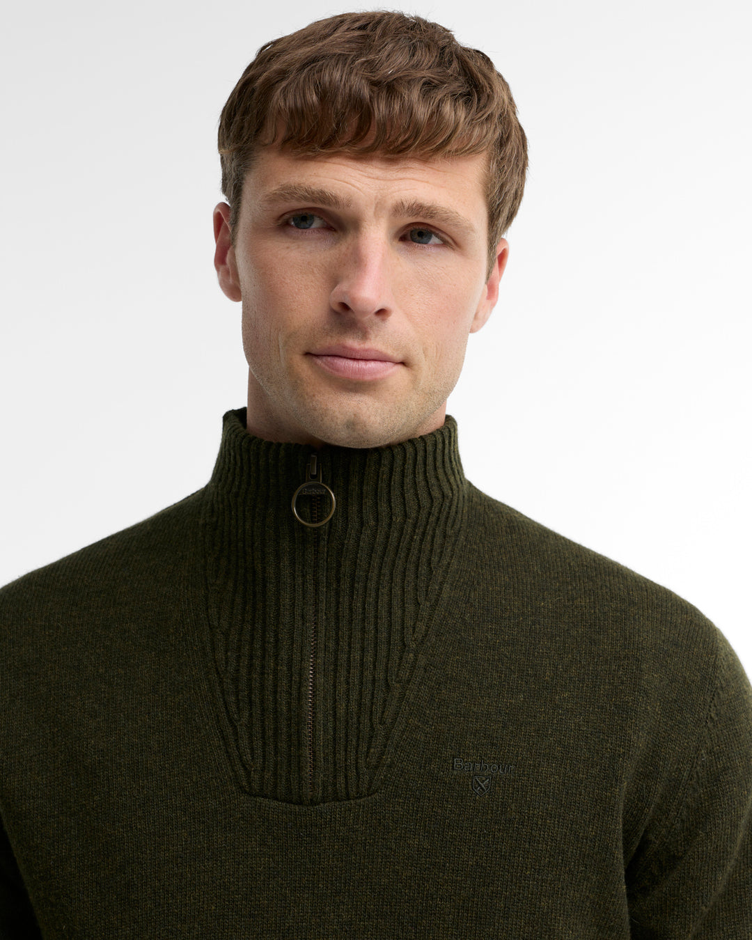 Barbour Essential Lambswool Half Zip Knitted Jumper - Seaweed