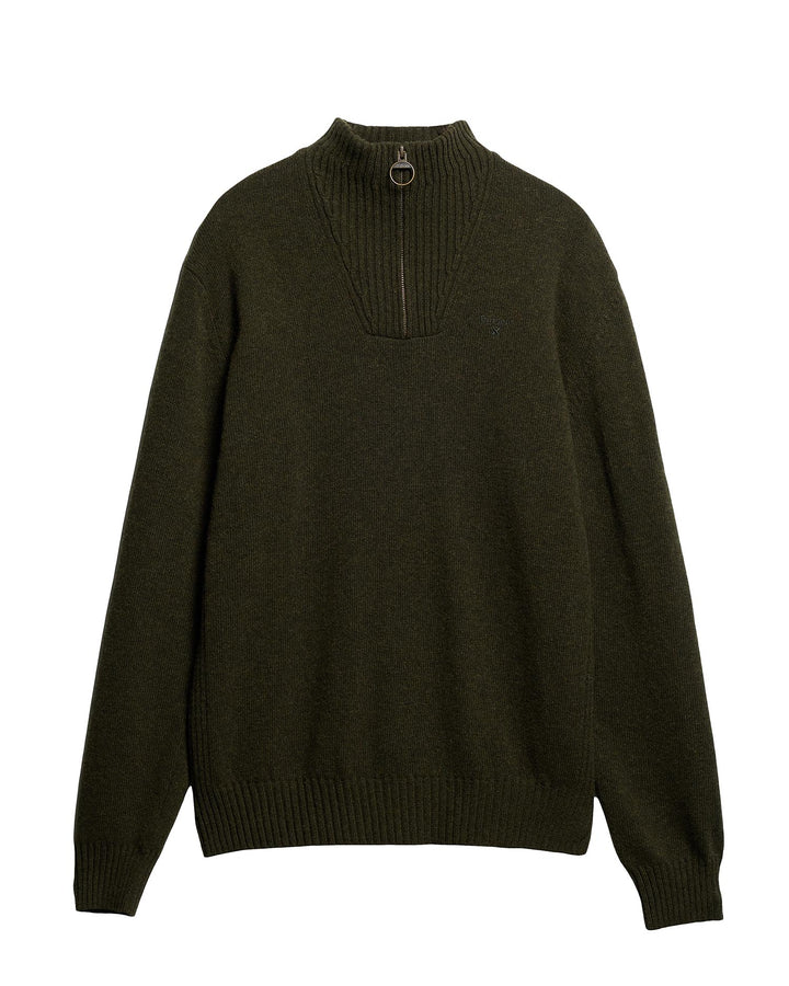 Barbour Essential Lambswool Half Zip Knitted Jumper - Seaweed