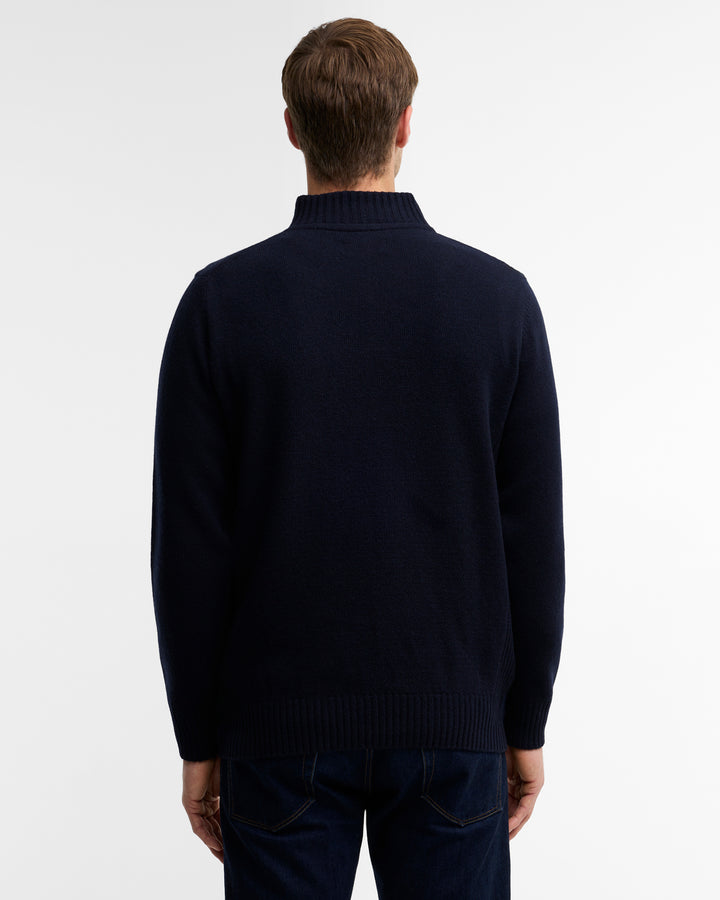 Barbour Essential Lambswool Half Zip Knitted Jumper - Navy