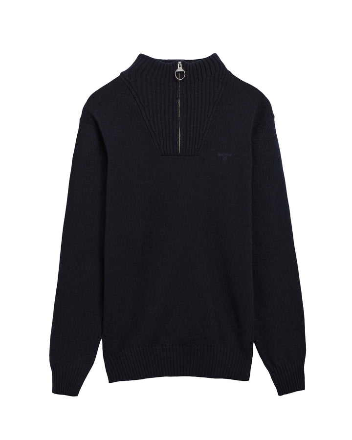 Barbour Essential Lambswool Half Zip Knitted Jumper - Navy