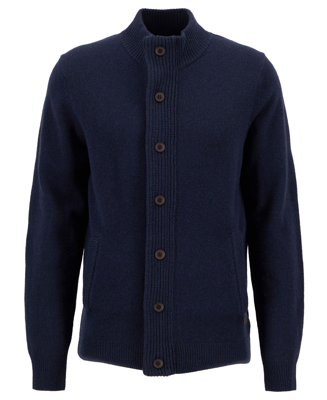 Barbour Essential Patch Zip Through Knitted Jumper - Navy