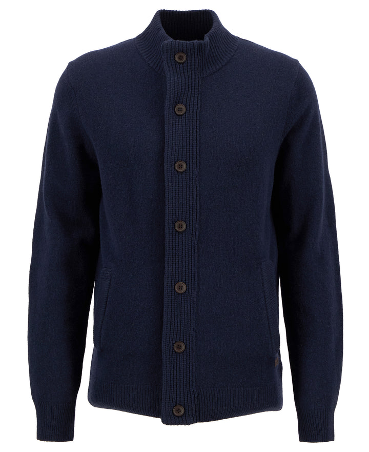Barbour Essential Patch Zip Through Knitted Jumper - Navy