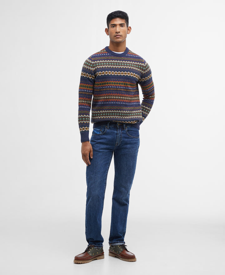Barbour Case Fairisle Crew Neck Sweater - Navy Marl