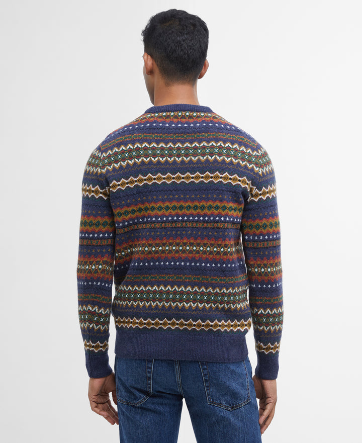 Barbour Case Fairisle Crew Neck Sweater - Navy Marl