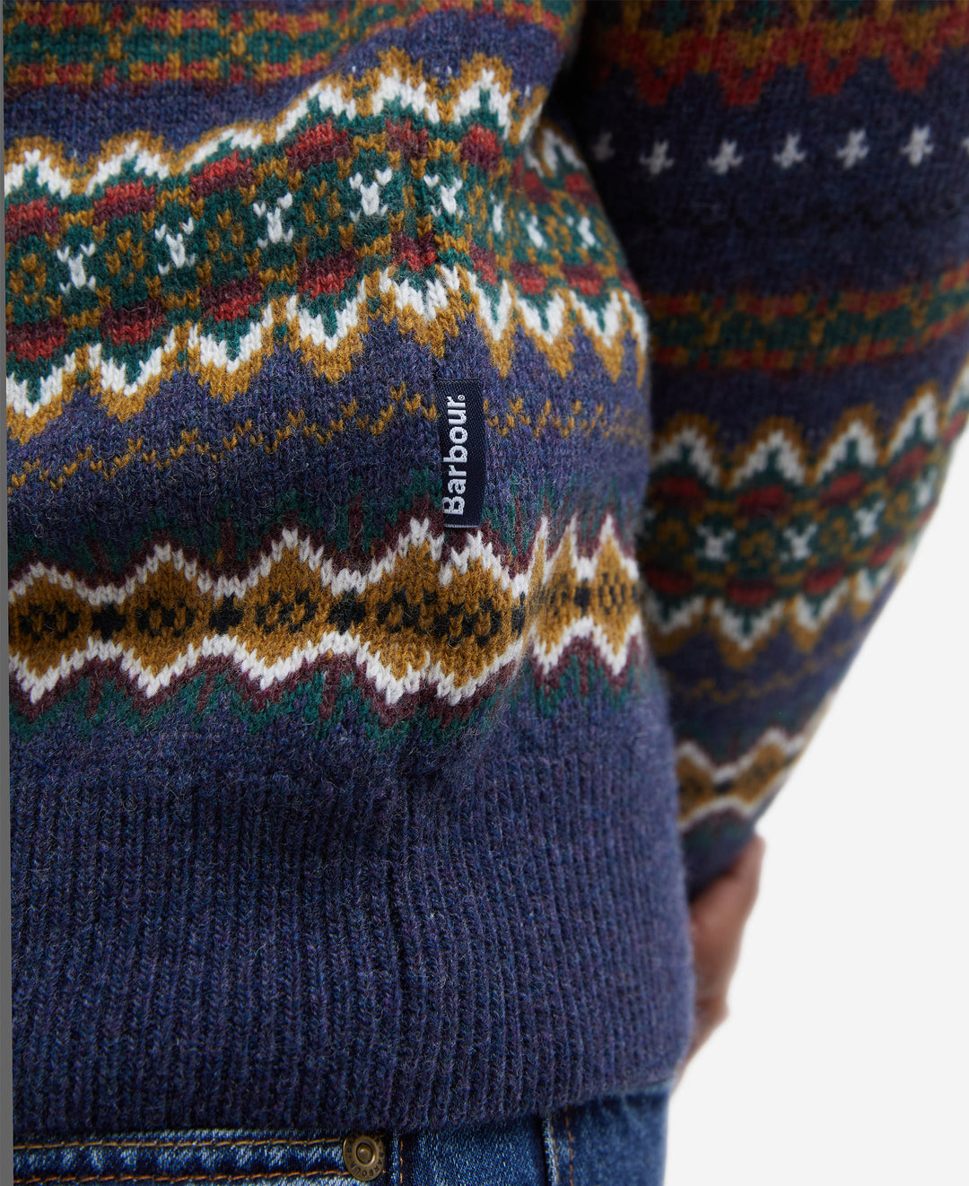 Barbour Case Fairisle Crew Neck Sweater - Navy Marl