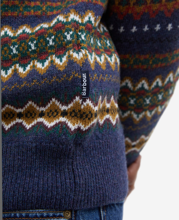 Barbour Case Fairisle Crew Neck Sweater - Navy Marl