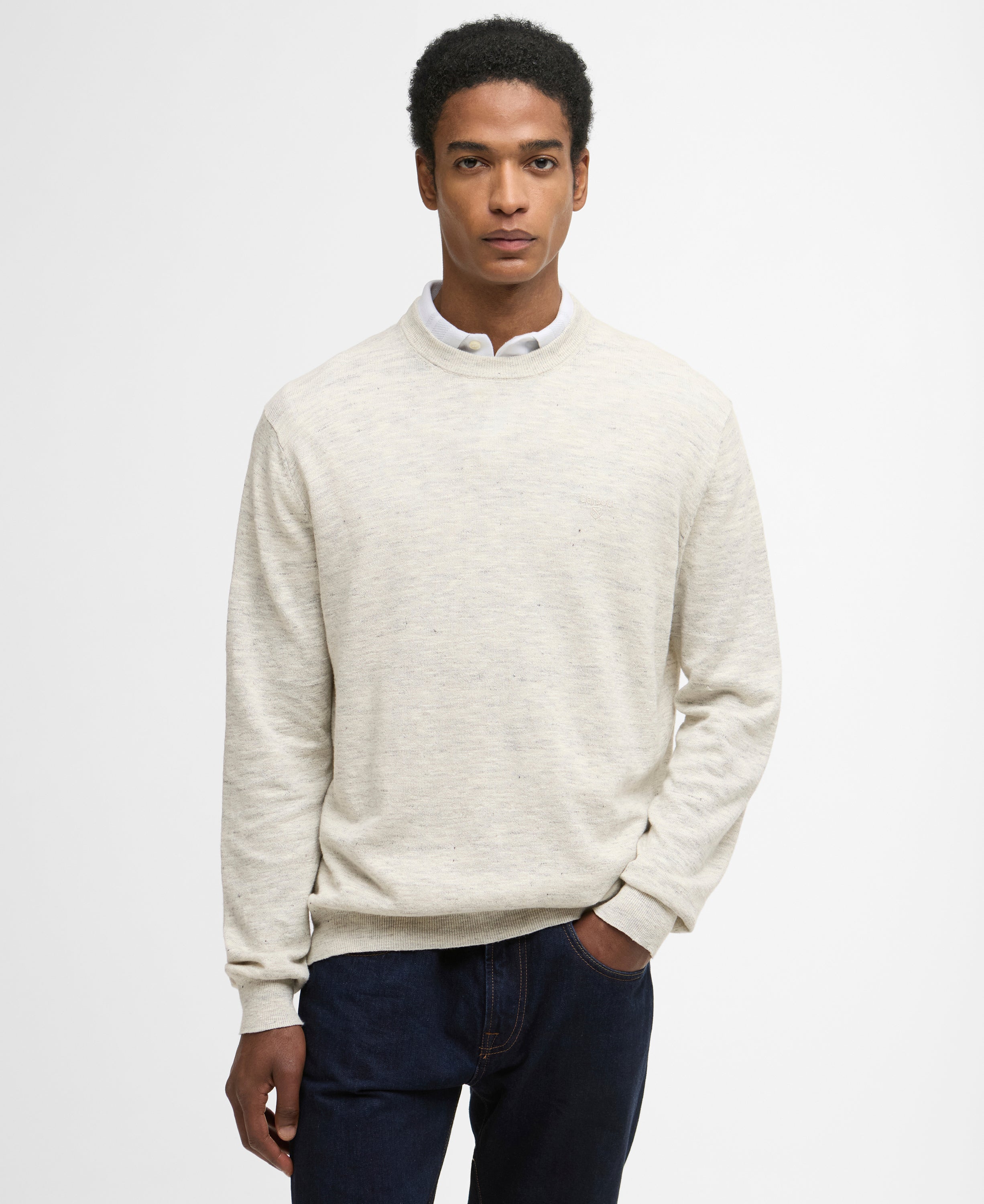 Barbour Flaxby Linen Blend Crew Neck Jumper