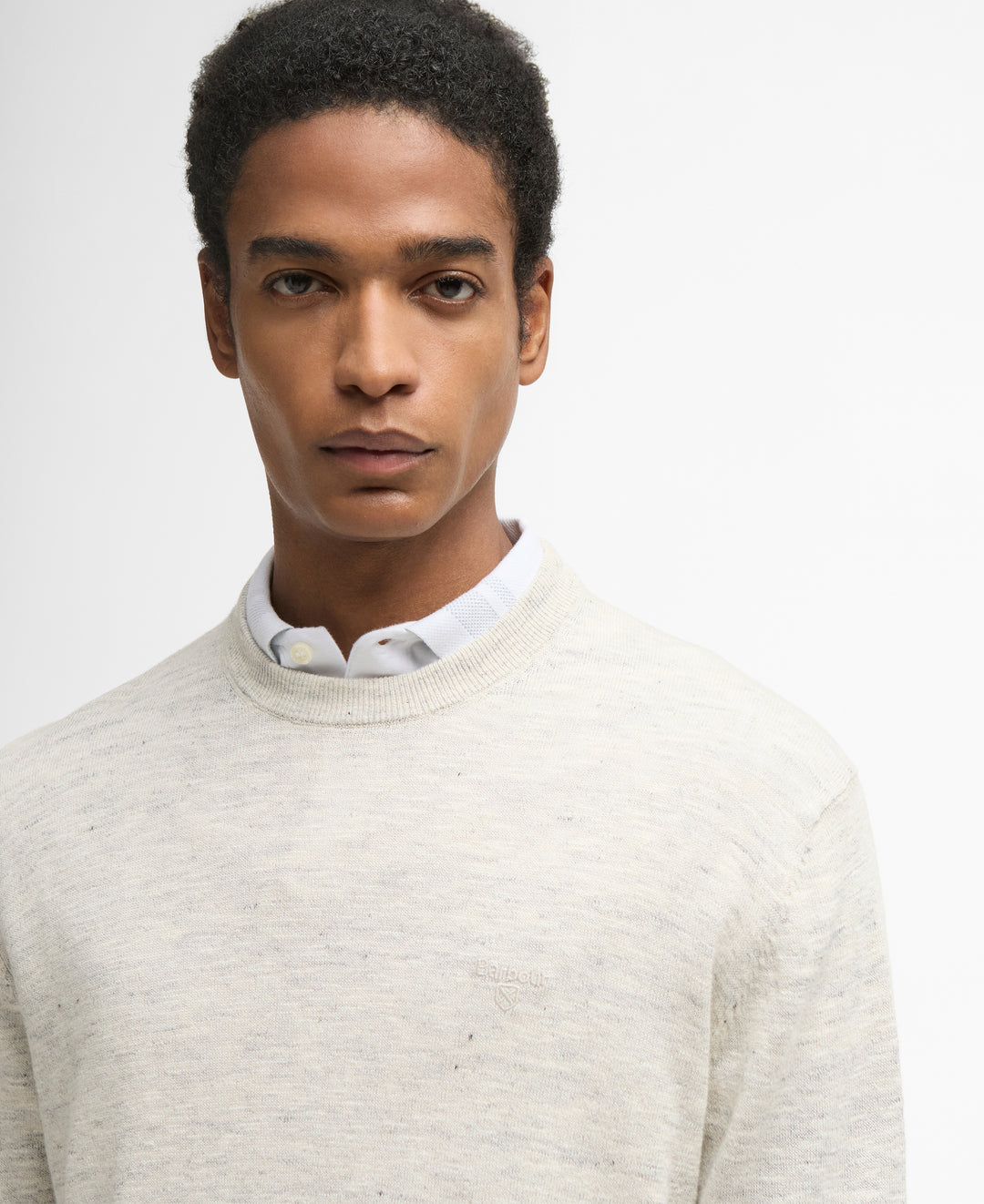 Barbour Flaxby Linen Blend Crew Neck Jumper