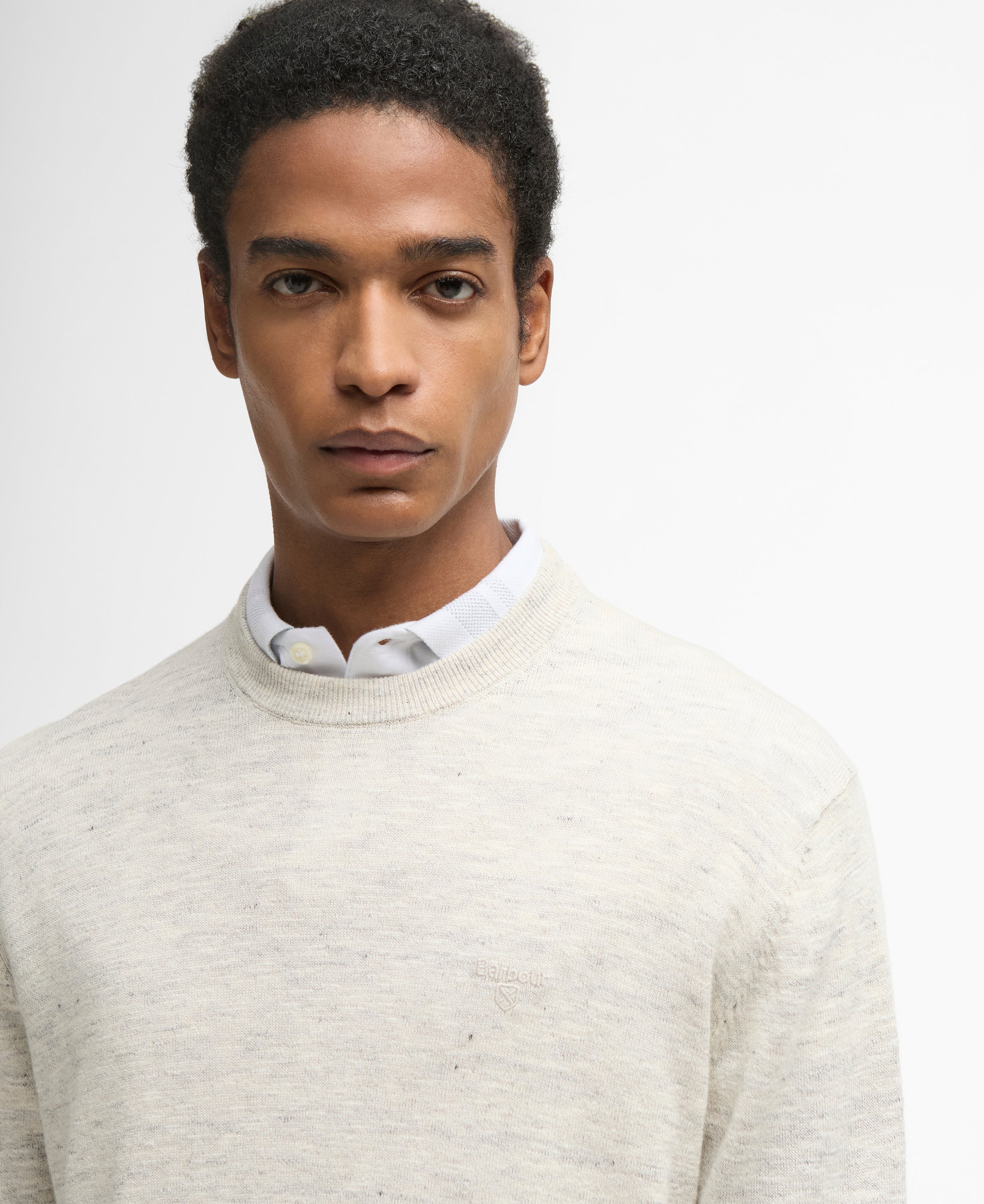 Barbour Flaxby Linen Blend Crew Neck Jumper
