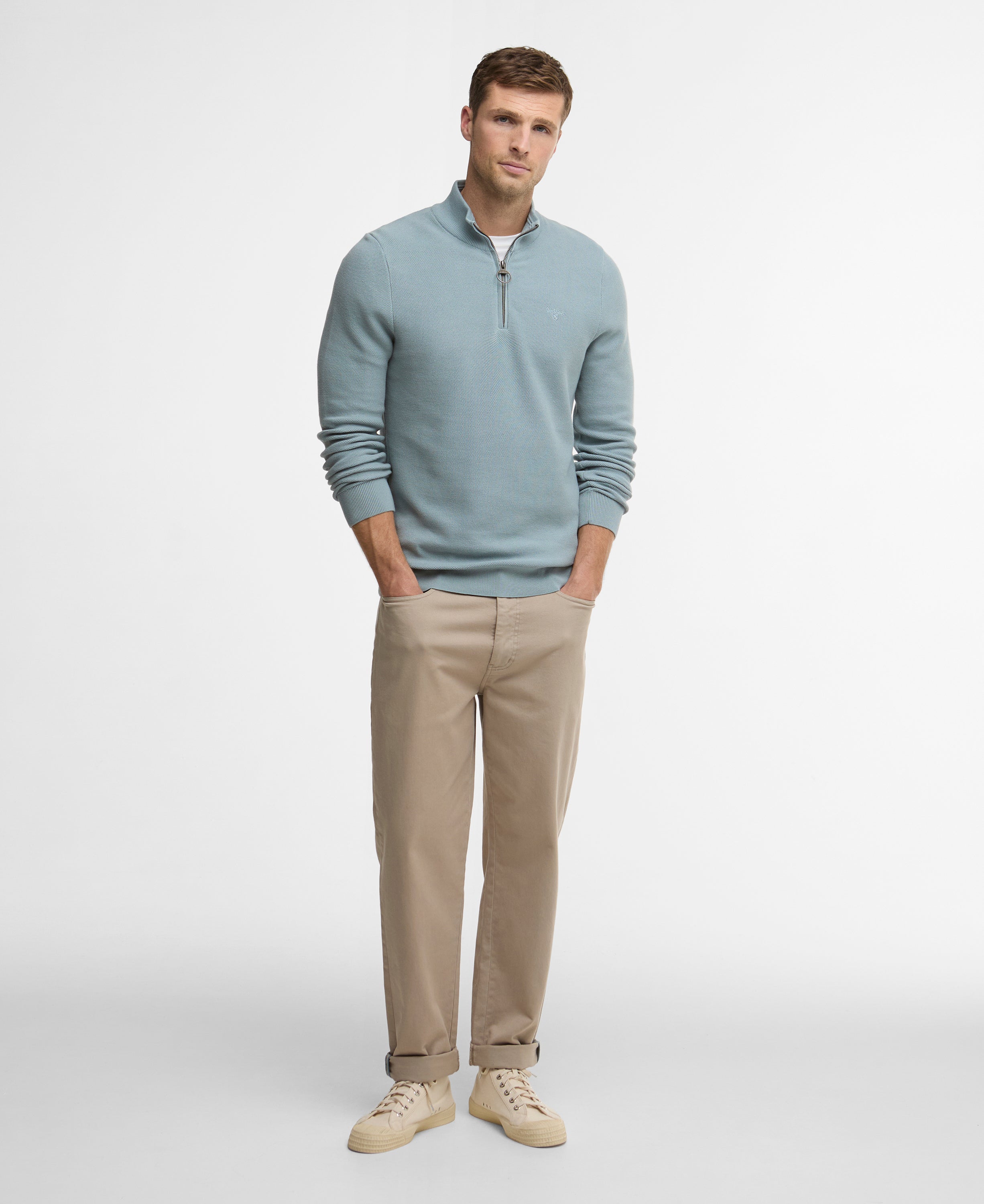 Barbour Essential Honeycomb Half Zip Sweater
