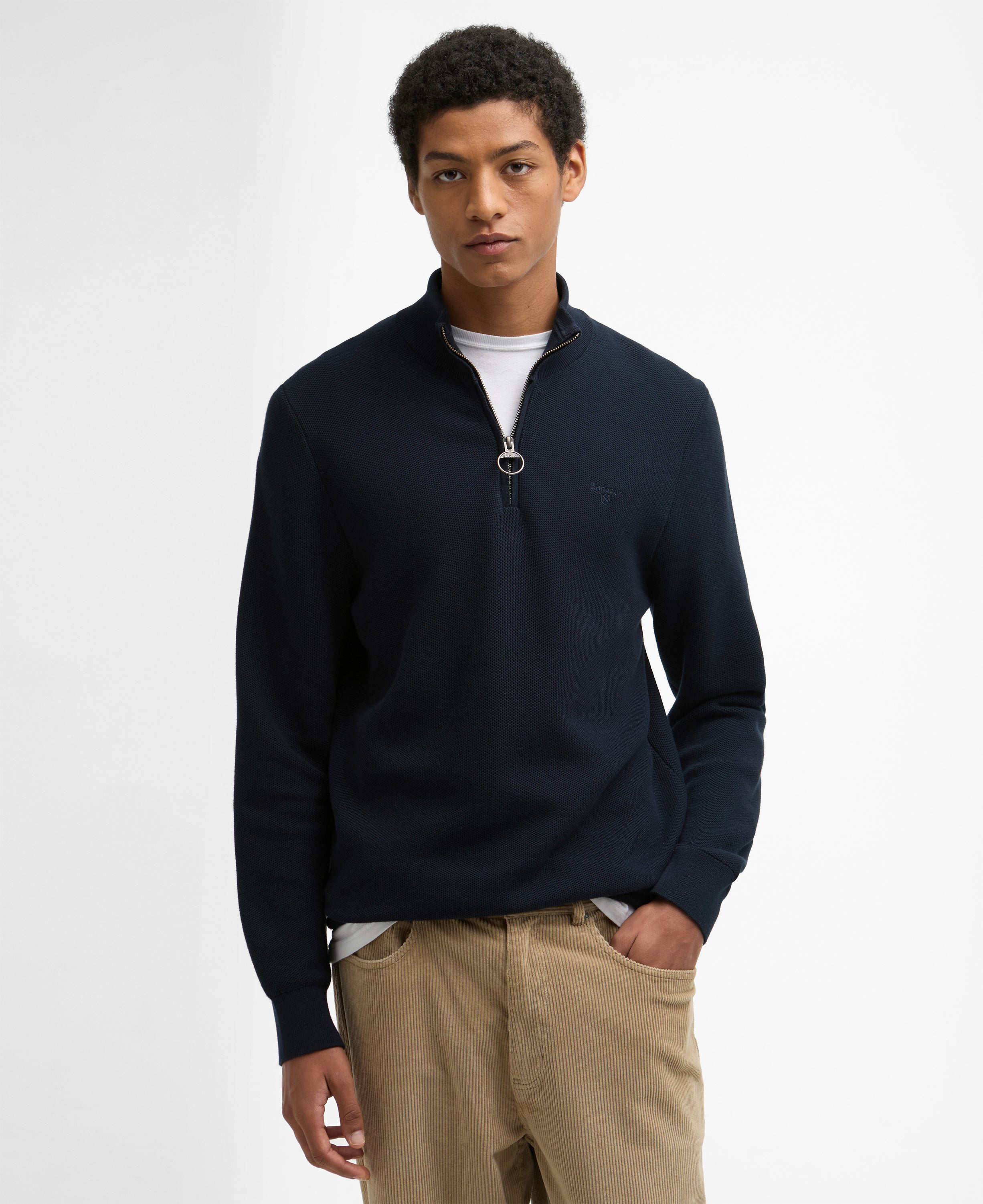 Barbour Essential Honeycomb Half Zip Sweater