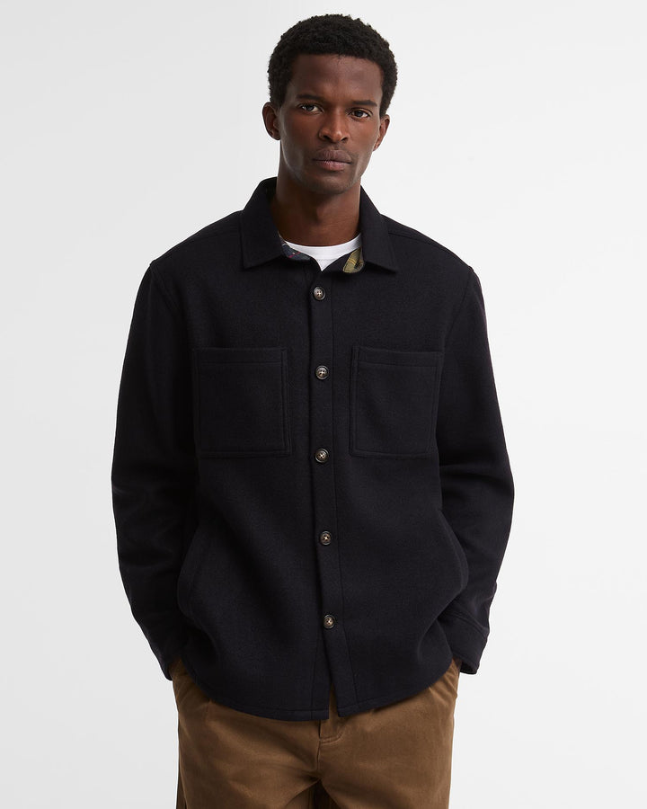 Barbour Marltown Tailored Wool Blend Overshirt - Navy Marl