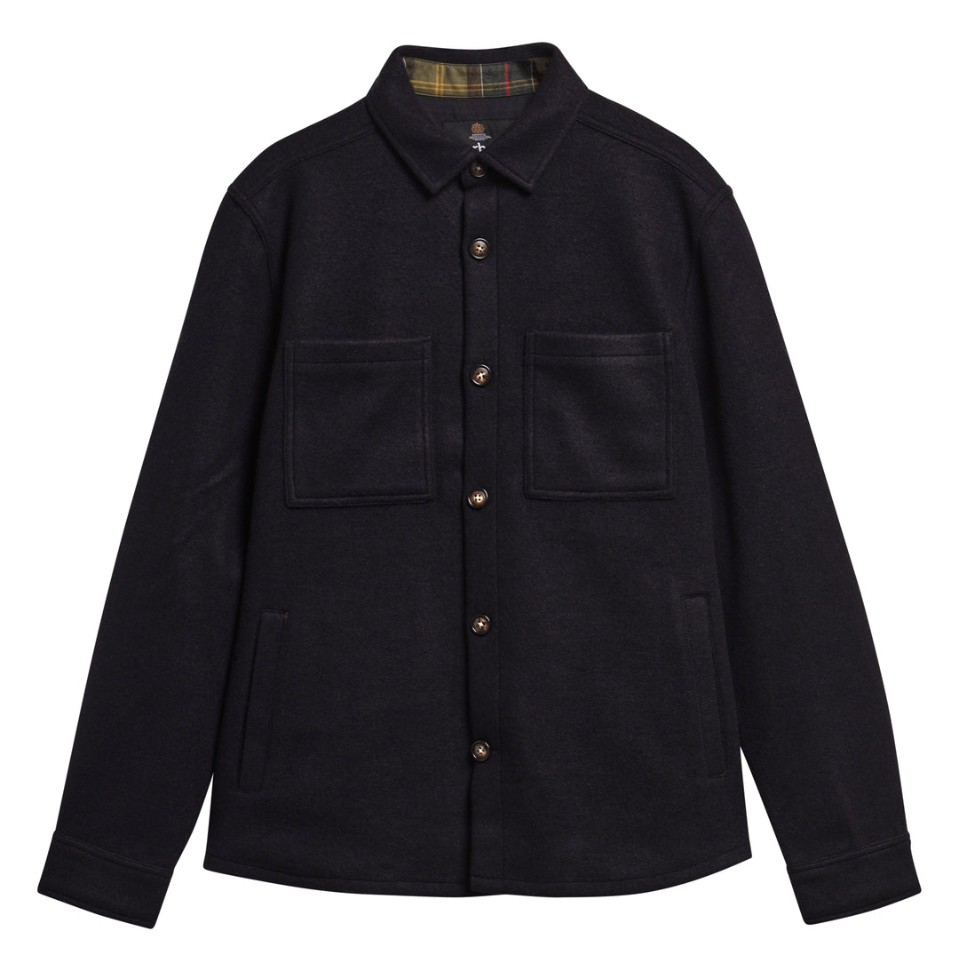 Barbour Marltown Tailored Wool Blend Overshirt - Navy Marl