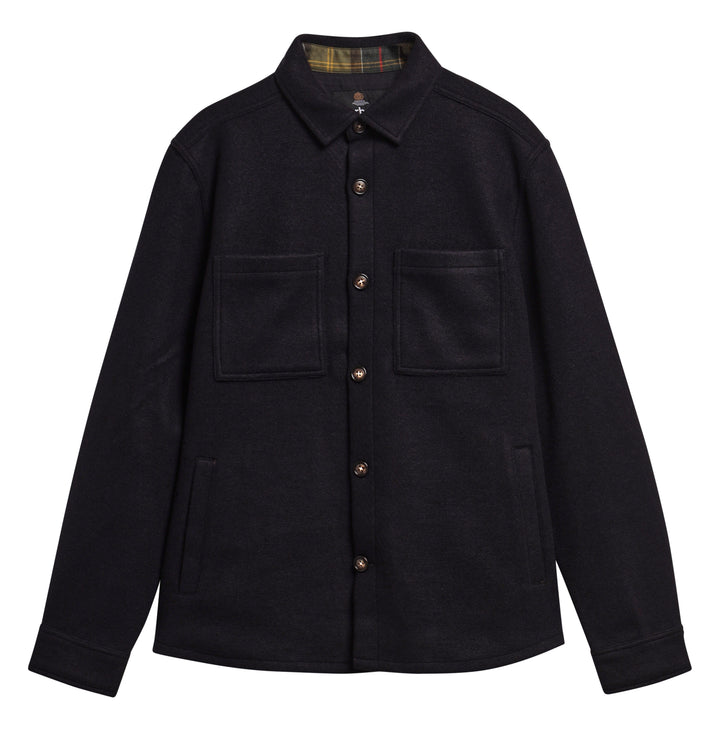 Barbour Marltown Tailored Wool Blend Overshirt - Navy Marl