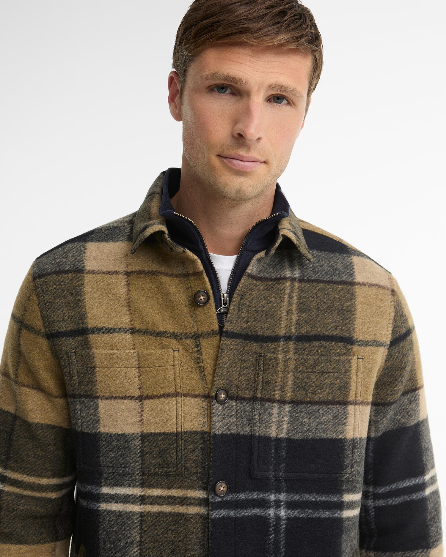 Barbour Woodlane Brushed Check Overshirt - Birchwood Dress Tartan