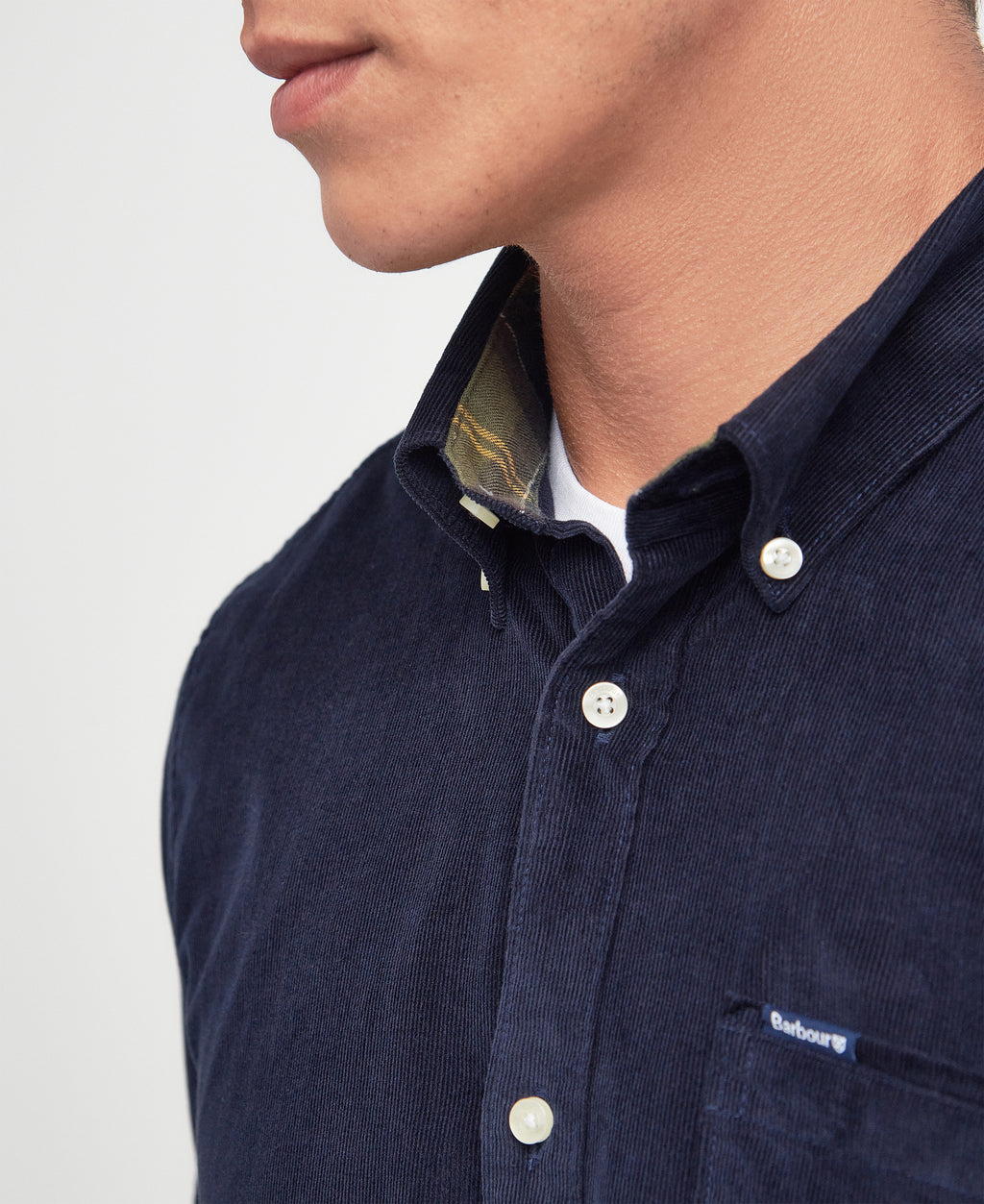 Barbour Ramsey Tailored Cord Shirt - Navy