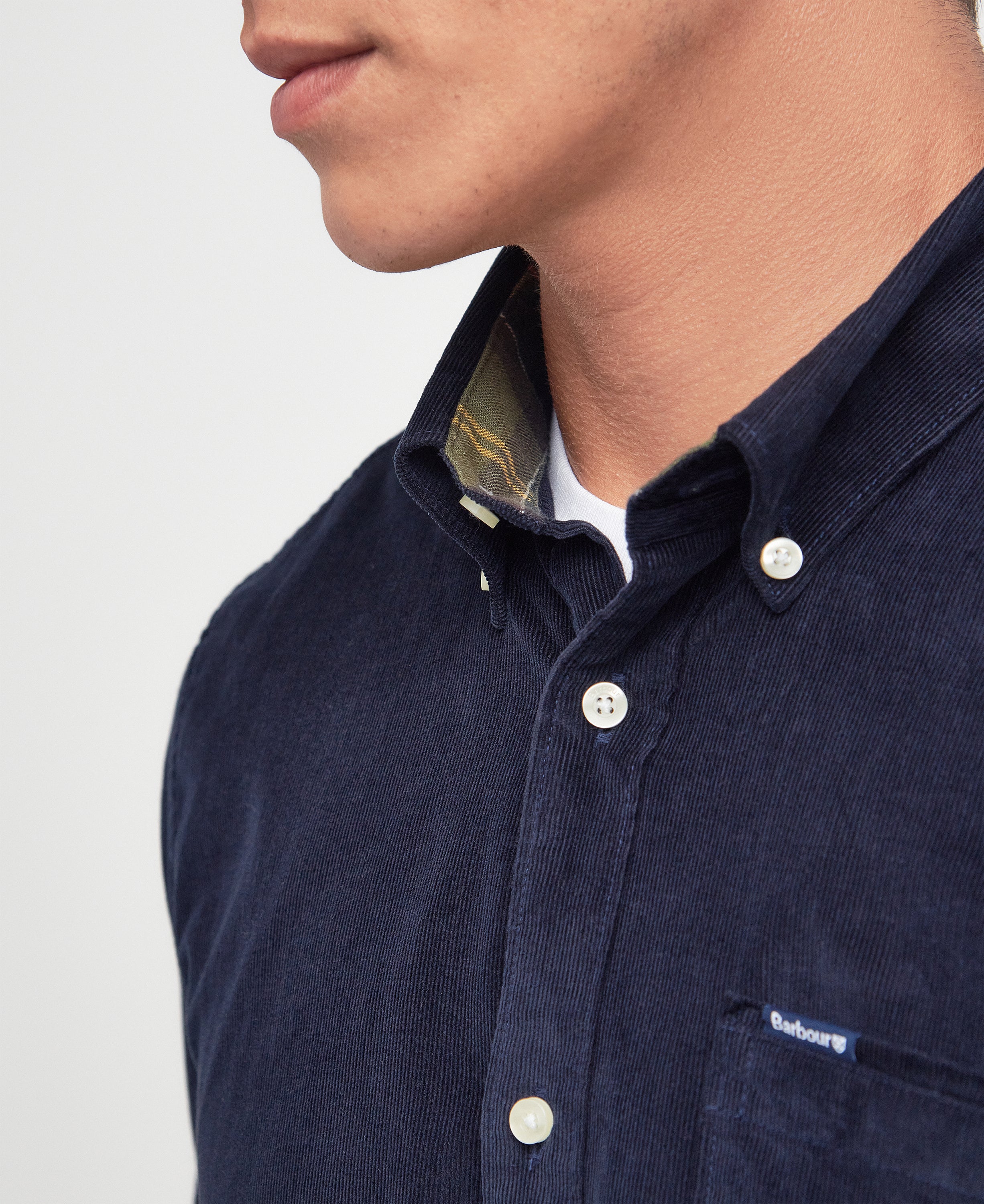 Barbour Ramsey Tailored Cord Shirt - Navy