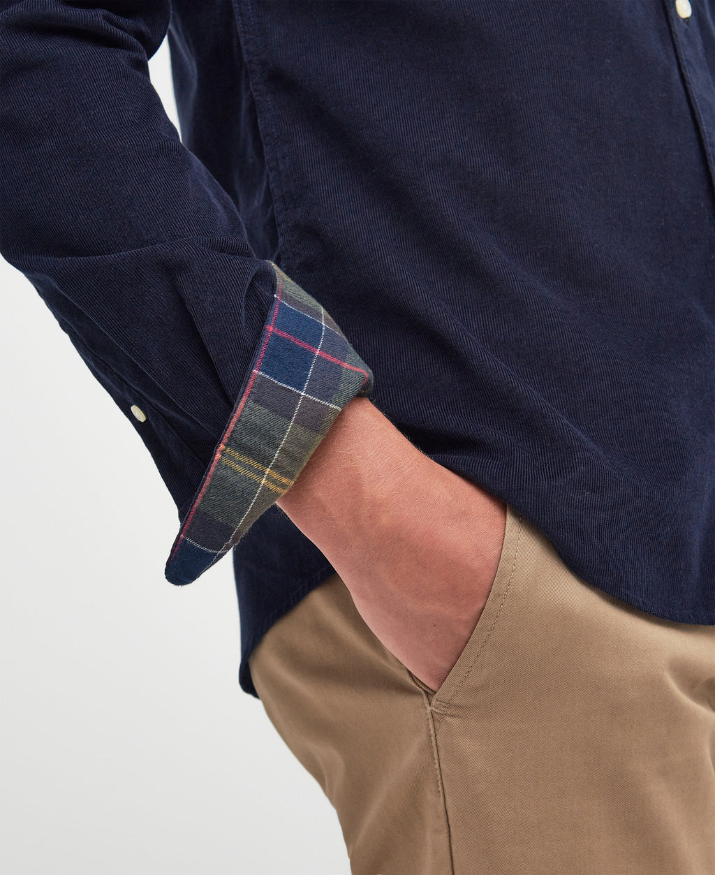 Barbour Ramsey Tailored Cord Shirt - Navy