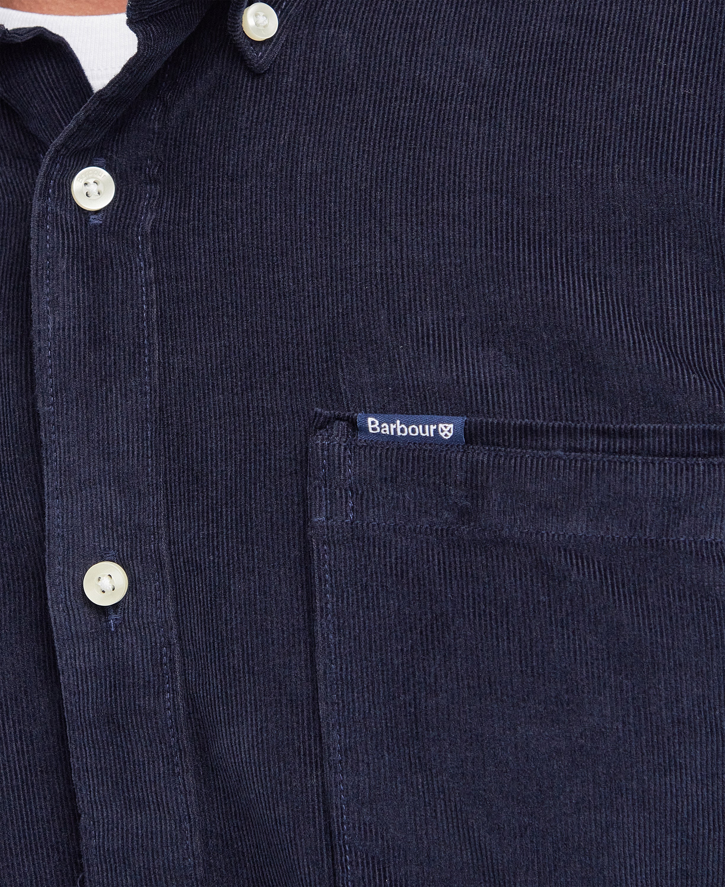 Barbour Ramsey Tailored Cord Shirt - Navy