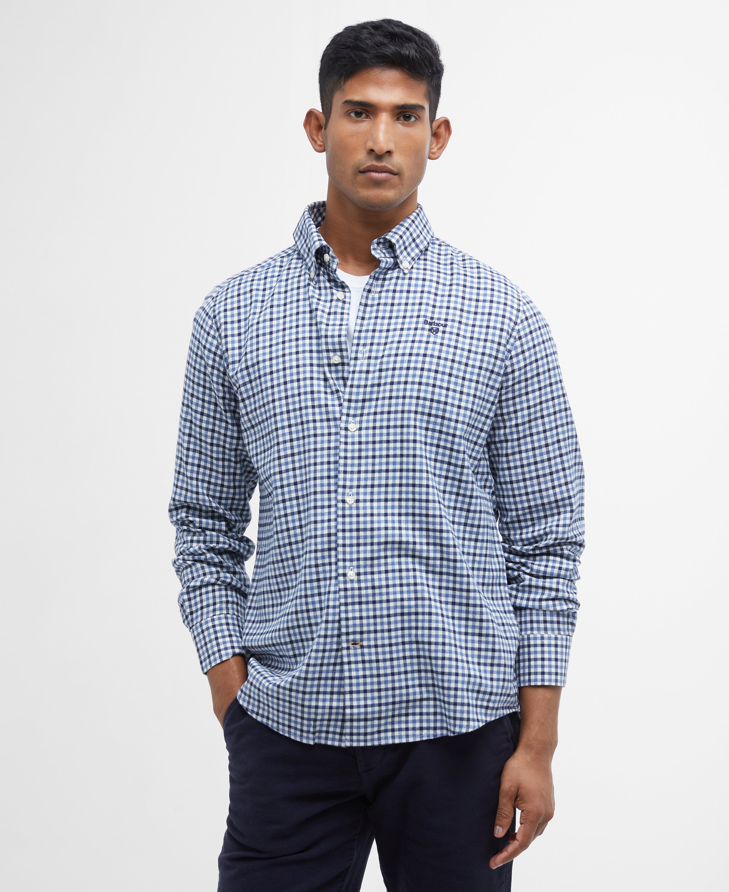 Barbour Finkle Tailored Gingham Shirt - Navy
